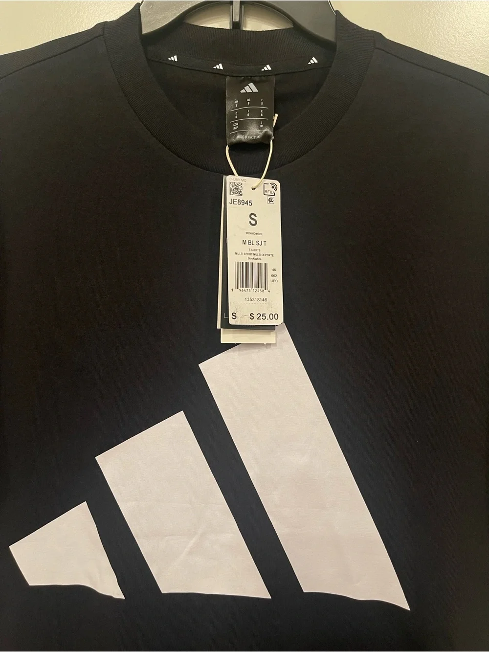 Adidas Future Icons 3-Stripes Tee Black / White Size S New with Tags